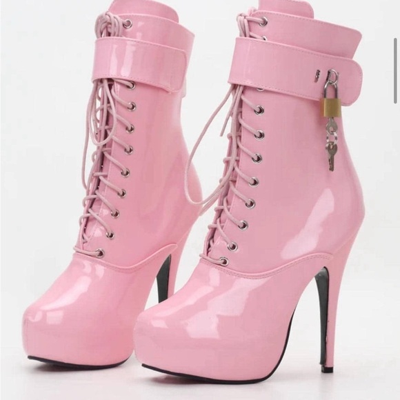 Sissy CD Lace-Up 15cm High Thin heel 4CM platform ankle short boots Plus 5-15US - Picture 2 of 4